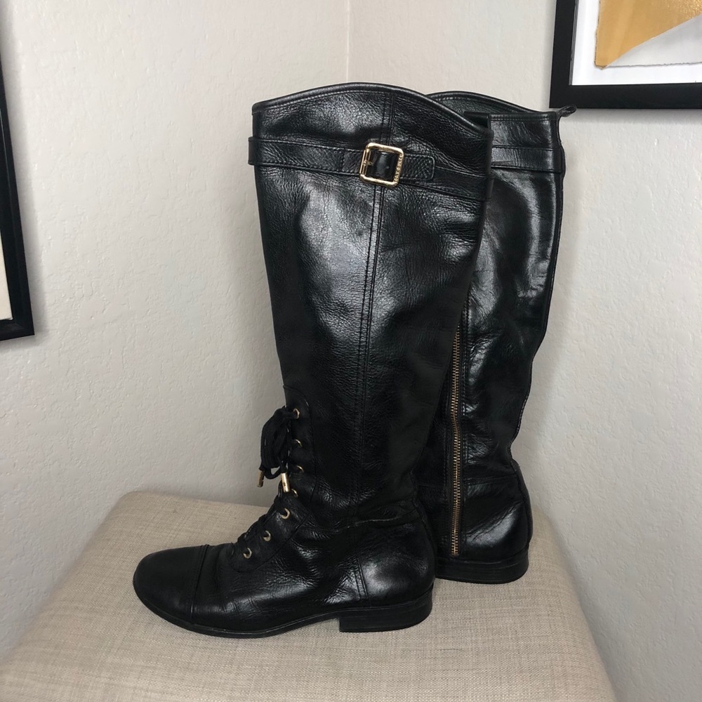 Tory Burch Leather Lace Up Boots